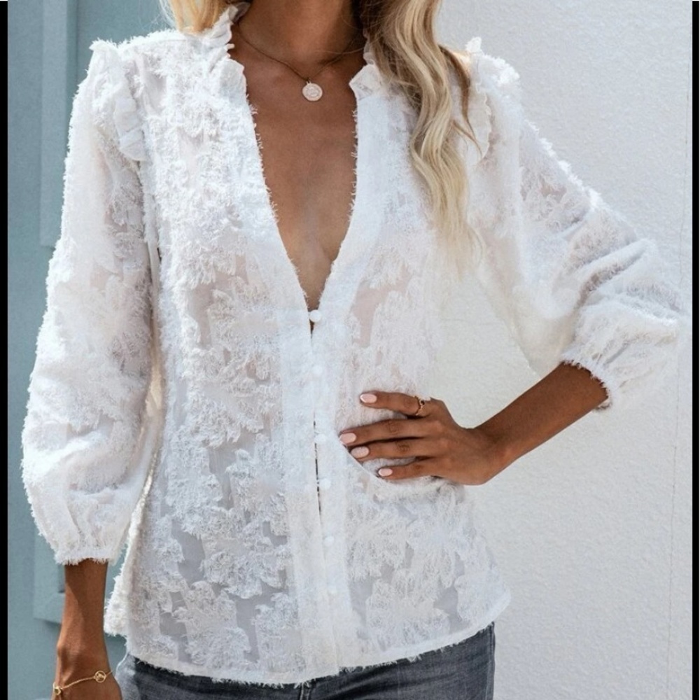New DEEP VECK LONG SLEEVE TOP - Picture 3 of 6